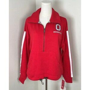NEW WEAR by Erin Andrews OSU Buckeyes Womens XL Cinch Waist 1/4 Zip MSRP $75